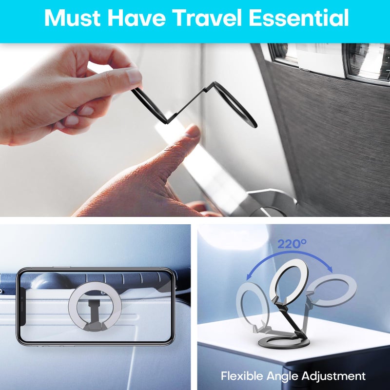 MCCHJoy Mini 2-Pack Airplane Phone Holder, Plane Phone Mount, Must-Have Flight Accessories, Airplane Travel Essentials, MagSafe Compatible, Upgraded Version - Image 4