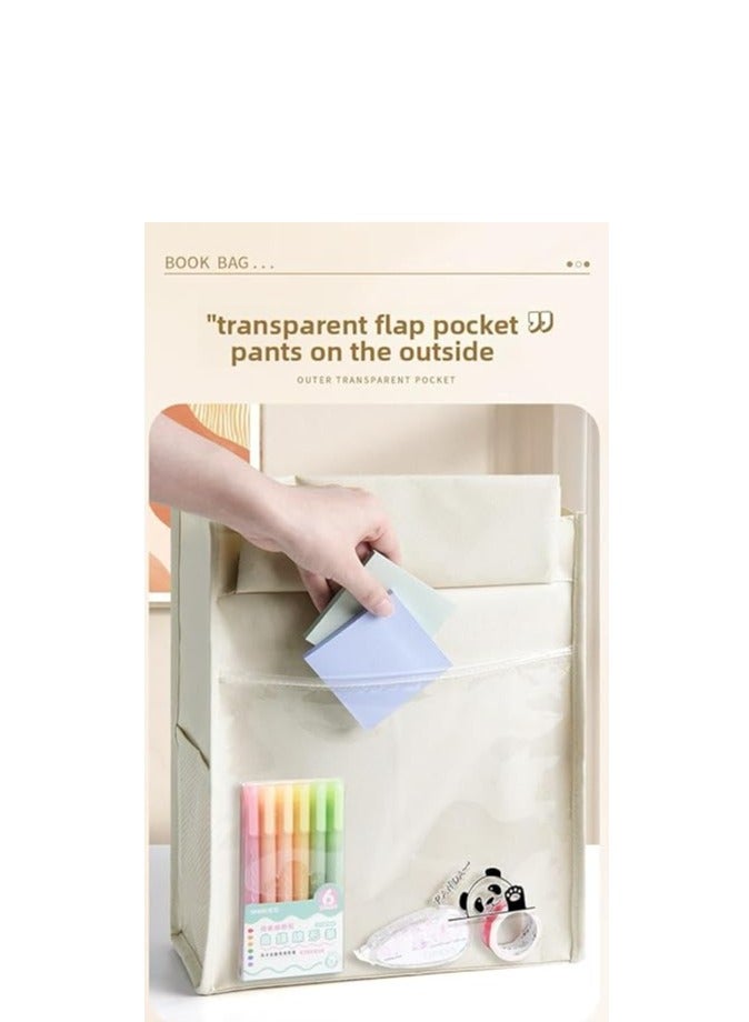 حقيبة دروس مضادة للماء للتلاميذ المصريين - شنطة شفافة للأدوات الفنية | تسع تابلت-قماش أوكسفورد مقاوم للغبار | شنطة دروس خصوصية بأزرار - Image 3