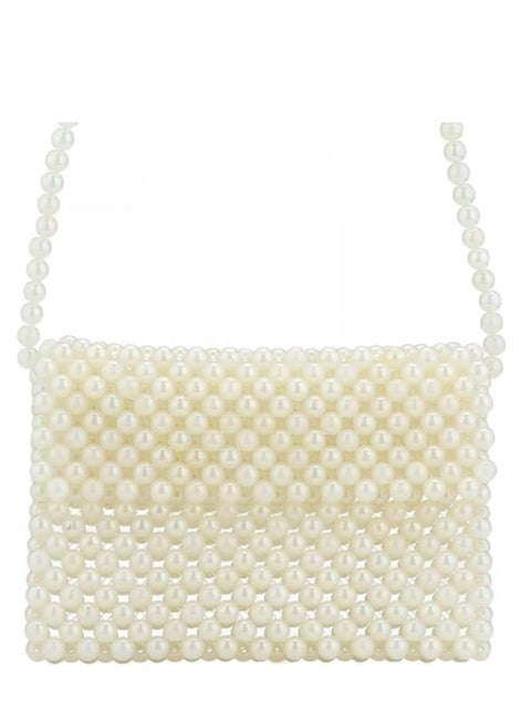 White hand embroidered women's handbag