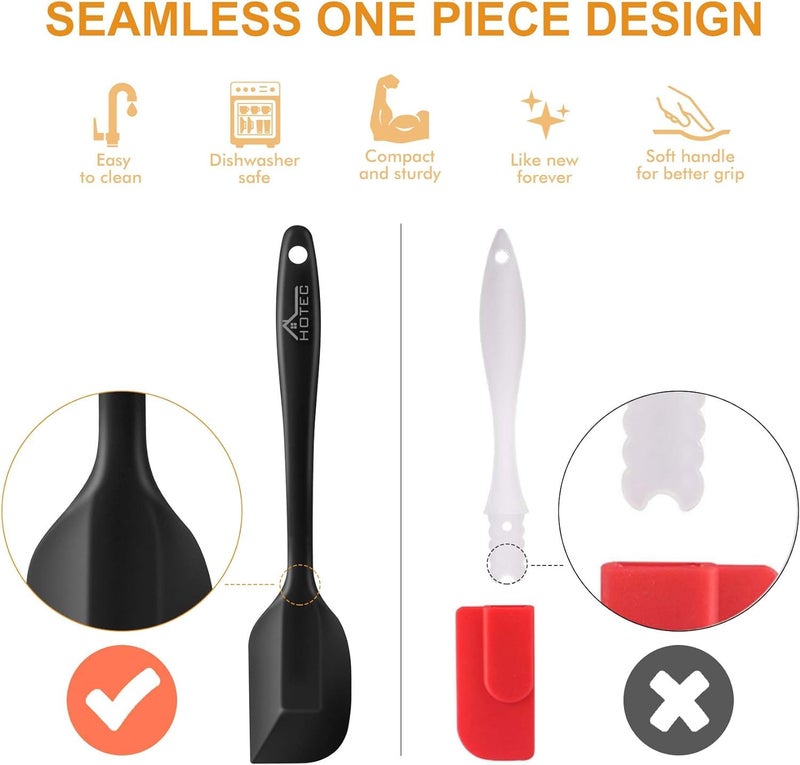 Baskety Silicone NonStick Heat Resistant Spatula Multi Purpose Tools for Kitchen Cooking Set of 2 BlackSpatula Small 206cmSilicone Basting Brush 21cm - Image 3