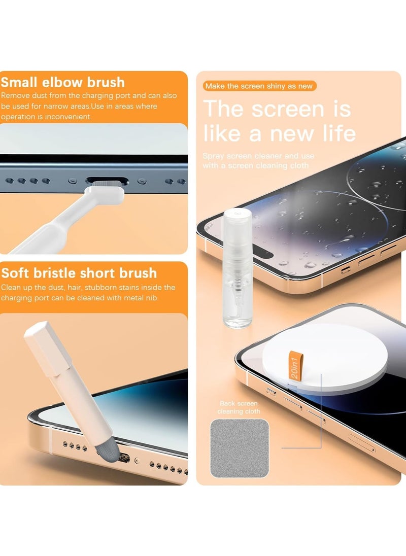 Bukela - 20-in-1 Laptop Phone Screen Cleaner Kit, Computer Keyboard Brush Cleaning Spray for Electronic Device Clean Tool for Camera PC Monitor Earbud TV Tablet Car Screens - Image 1