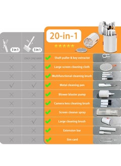 Bukela 20-in-1 Laptop Phone Screen Cleaner Kit, Computer Keyboard Brush Cleaning Spray for Electronic Device Clean Tool for Camera PC Monitor Earbud TV Tablet Car Screens  - Image 2
