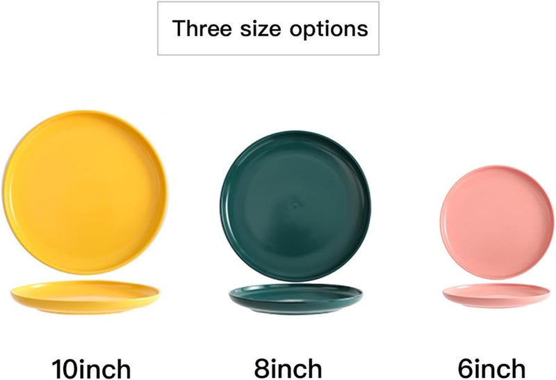 Solid color ceramic plate single or set of four pieces dinner dessert salad bread party serving wedding household yellow plate black 8inch - Image 3
