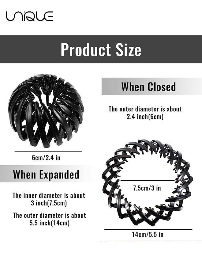 Unique 3 Pieces Bird Nest Hair Clips Hairpin Buckles - Expandable Ponytail Holder Hair Accessories - Hair Claw Clamps Hair Maker Hair Styling Tool - for Women and Girls, 3 Colors - Image 2