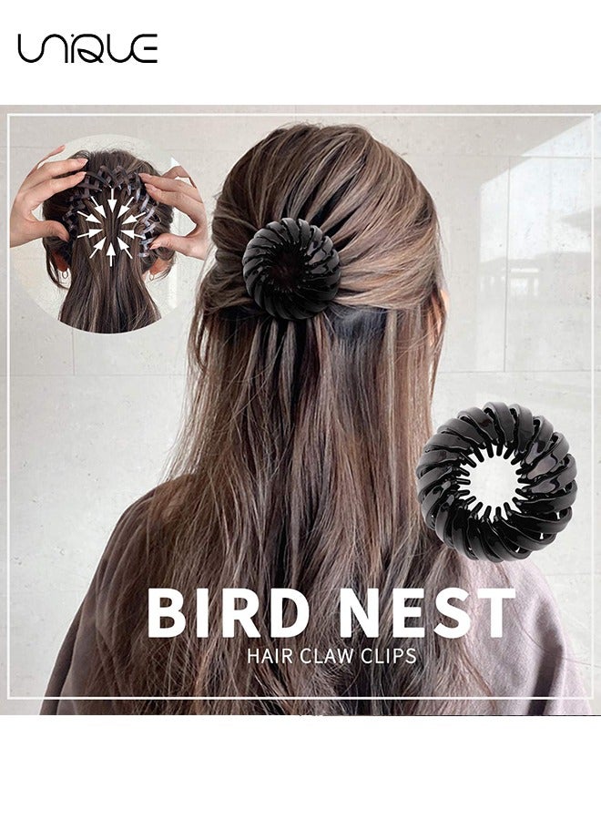 Unique 3 Pieces Bird Nest Hair Clips Hairpin Buckles - Expandable Ponytail Holder Hair Accessories - Hair Claw Clamps Hair Maker Hair Styling Tool - for Women and Girls, 3 Colors - Image 4