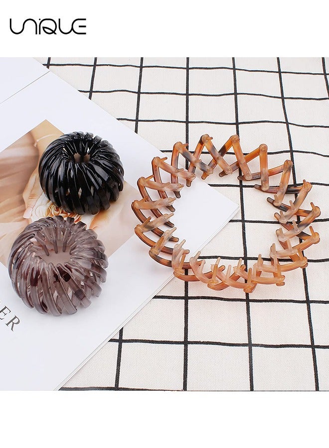 Unique 3 Pieces Bird Nest Hair Clips Hairpin Buckles - Expandable Ponytail Holder Hair Accessories - Hair Claw Clamps Hair Maker Hair Styling Tool - for Women and Girls, 3 Colors - Image 5