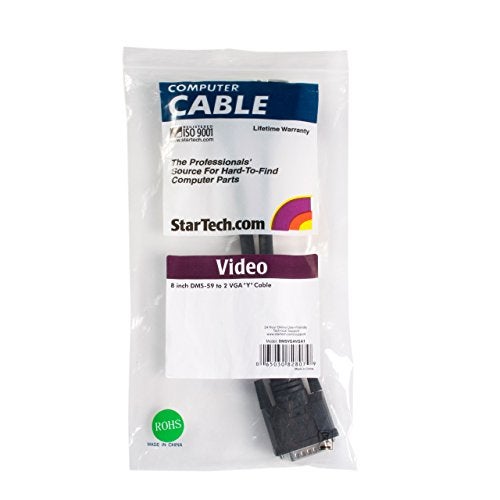 StarTech.com DMS 59 to VGA Splitter - 8in - DMS 59 to 2X VGA - Y Cable - Monitor Splitter Cable - DMS 59 Cable - DMS 59 to VGA Adapter (DMSVGAVGA1) - Image 4