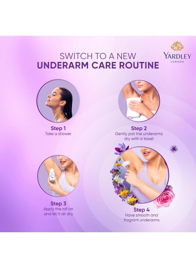 Yardley London English Lavender Anti Perspirant Deodorant Roll On For Women, Floral, 50ml - Image 4