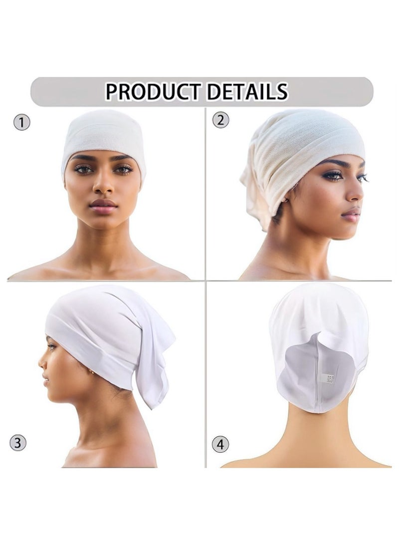 Hijab Undercap Scarf, 12Pcs Under Scarf Hijab Cap Under Caps for Women Men Turban Head Wraps Scarf Solid Color Hijab Tube Unisex Stretch Dreadlocks Tube Neck Cover - Image 3