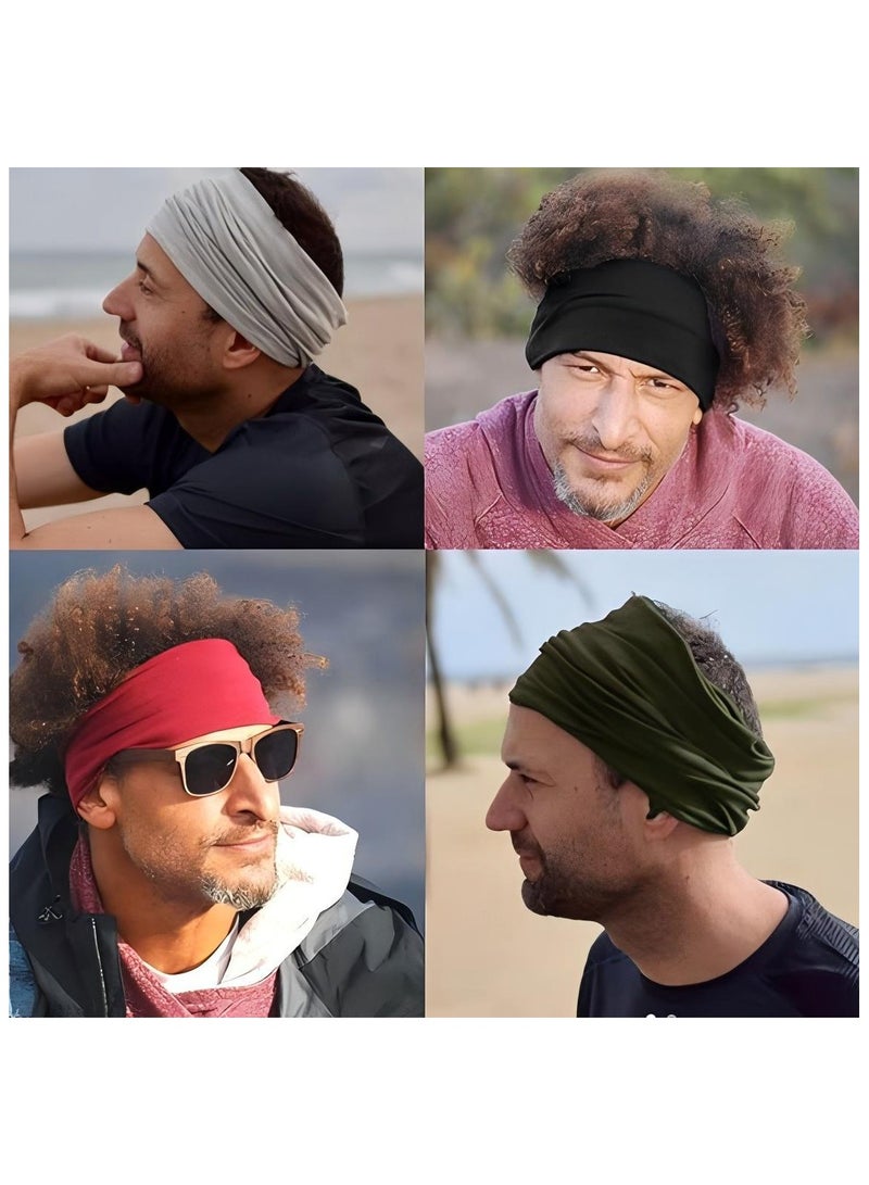 Hijab Undercap Scarf, 12Pcs Under Scarf Hijab Cap Under Caps for Women Men Turban Head Wraps Scarf Solid Color Hijab Tube Unisex Stretch Dreadlocks Tube Neck Cover - Image 5