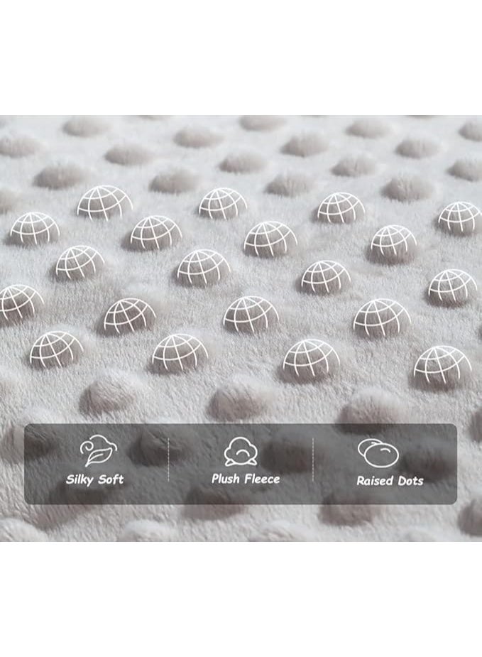 بطانية أطفال، بطانيات ناعمة من الفرو مع ظهر من النقاط، بطانية قيلولة لعربة الأطفال، مريحة وقابلة للتنفس، ناعمة ودافئة، للجنسين، للأطفال الصغار، الأولاد والبنات، 100*75 سم - Image 2