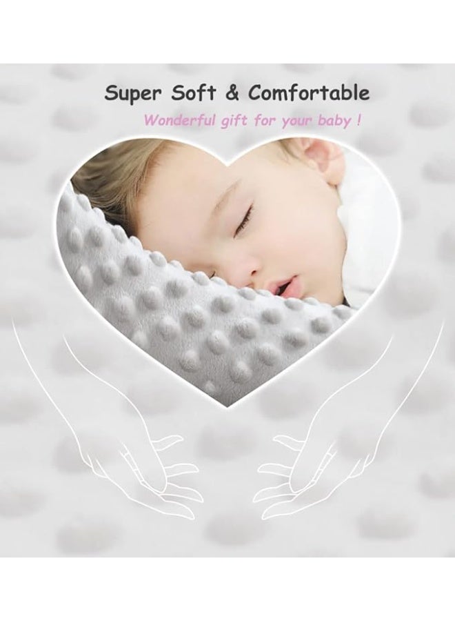 بطانية أطفال، بطانيات ناعمة من الفرو مع ظهر من النقاط، بطانية قيلولة لعربة الأطفال، مريحة وقابلة للتنفس، ناعمة ودافئة، للجنسين، للأطفال الصغار، الأولاد والبنات، 100*75 سم - Image 4