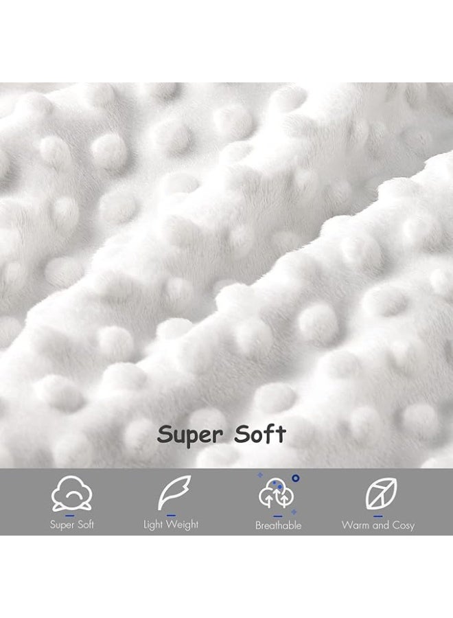 بطانية أطفال، بطانيات ناعمة من الفرو مع ظهر من النقاط، بطانية قيلولة لعربة الأطفال، مريحة وقابلة للتنفس، ناعمة ودافئة، للجنسين، للأطفال الصغار، الأولاد والبنات، 100*75 سم - Image 3