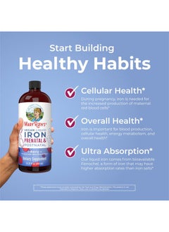 MaryRuth Organics Liquid Iron Supplement Prenatal & Postnatal for Pregnant & Lactating | Iron Deficiency | Immune Support | Sugar/Gluten Free | Vegan | Non-GMO | 15.22 Fl Oz  - Image 5