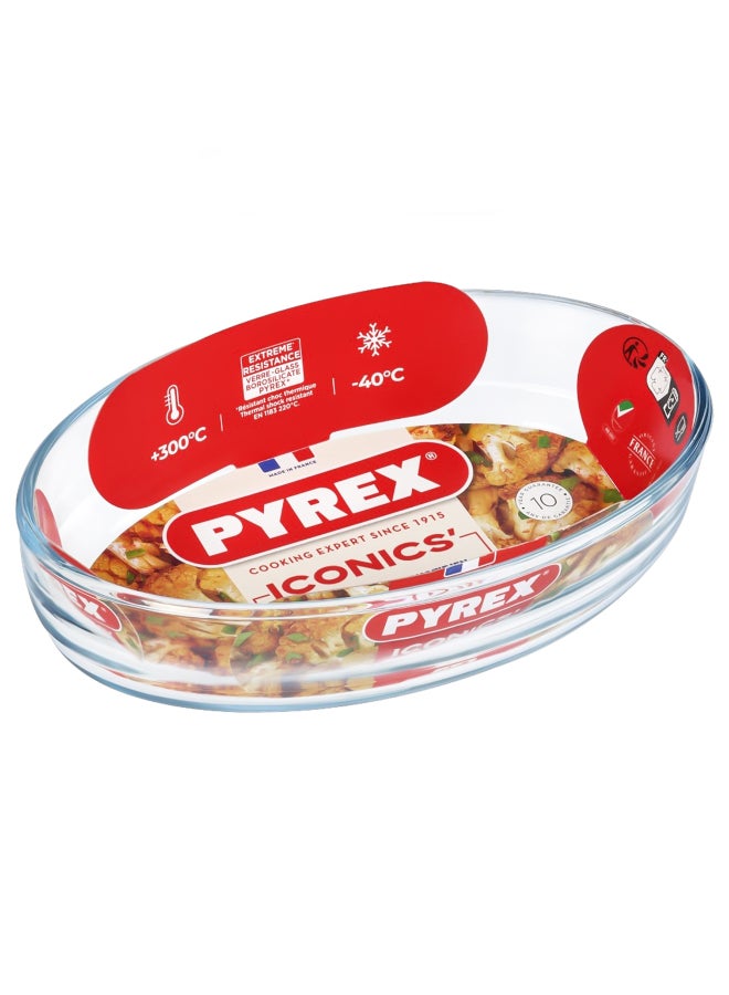 بيريكس Pyrex Essentials Oval Glass Roaster 4.2L Borosilicate Glass Baking Dish, Oven, Freezer & Dishwasher Safe, Ideal for Lasagna, Gratins, Roasted Vegetables & Family Meals - Image 1