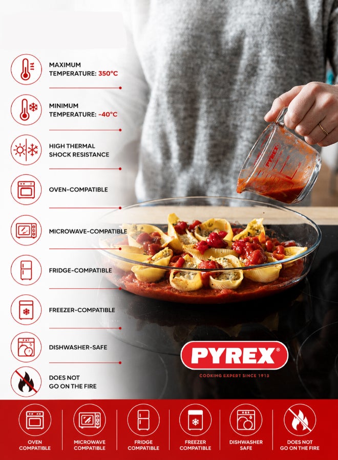 بيريكس Pyrex Essentials Oval Glass Roaster 4.2L Borosilicate Glass Baking Dish, Oven, Freezer & Dishwasher Safe, Ideal for Lasagna, Gratins, Roasted Vegetables & Family Meals - Image 3