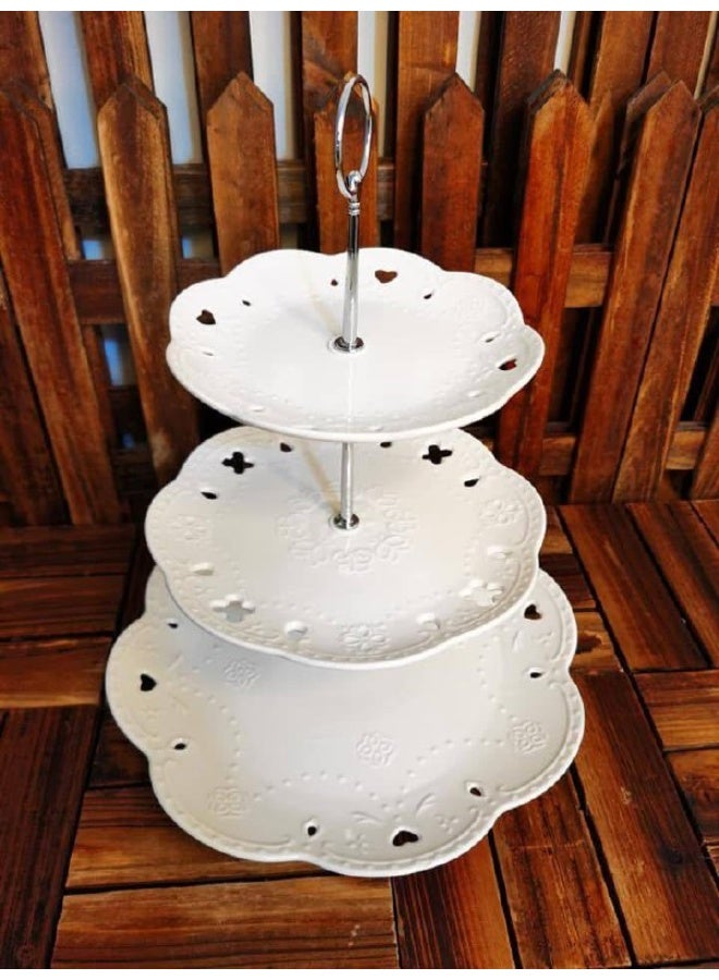 3-Tier Porcelain Dessert Stand