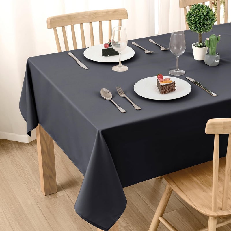 DWCN Grey Tablecloth Outdoor Weatherproof 110 x 110 cm Stain Protection Washable Water-Repellent Table Linen Wipe Clean Waterproof Tablecloth for Dining Room, Garden, Party, Weddings or Household - Image 1