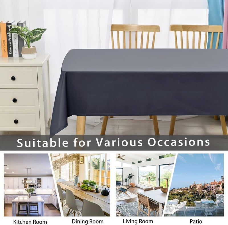 DWCN Grey Tablecloth Outdoor Weatherproof 110 x 110 cm Stain Protection Washable Water-Repellent Table Linen Wipe Clean Waterproof Tablecloth for Dining Room, Garden, Party, Weddings or Household - Image 4