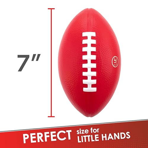 LMC Products Foam Football - 7" Easy Grip Small Football for Kids - Youth Size - Quality Soft Foam Toddler Footballs (Red) - Image 3