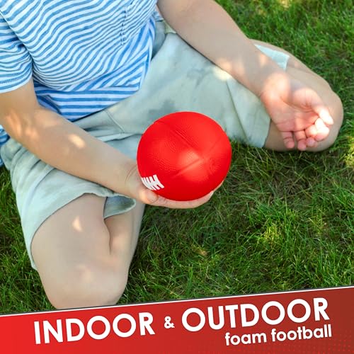 LMC Products Foam Football - 7" Easy Grip Small Football for Kids - Youth Size - Quality Soft Foam Toddler Footballs (Red) - Image 4