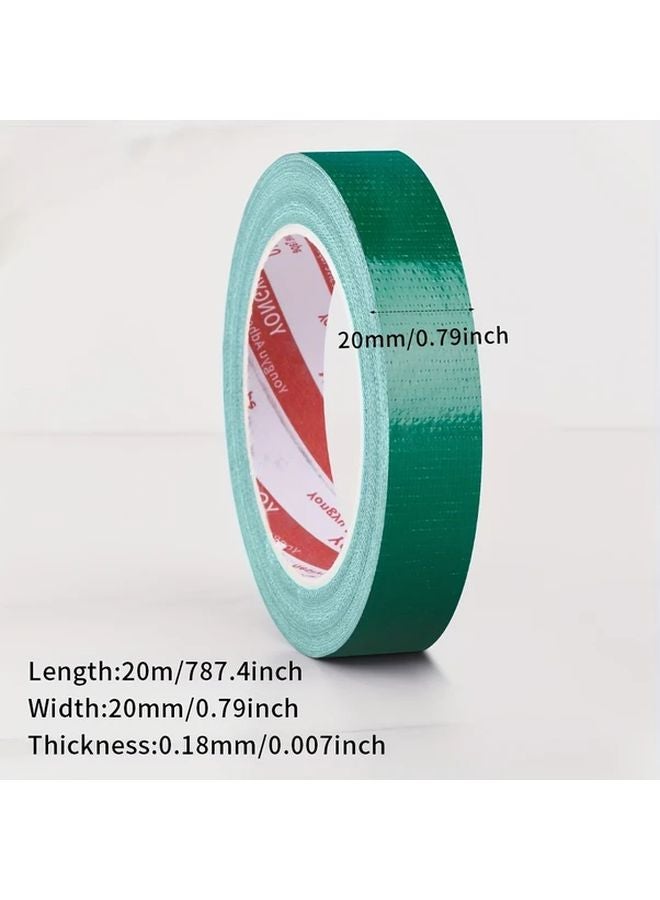 Green Cloth Tape Single Sided 787.4 Inch x 20mm Easy Tear Floor Carpet Splicing - Image 1