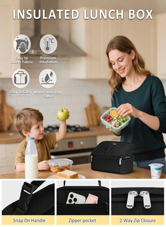 Capolo Insulated Lunch Bag for Kids and Adults - Thermal Reusable Lunch Bag Tote for School, Work, Office, Easy to Clean Meal Container Carrier, Lightweight Lunchbox for Women Men, Deep Blue Space - Image 5