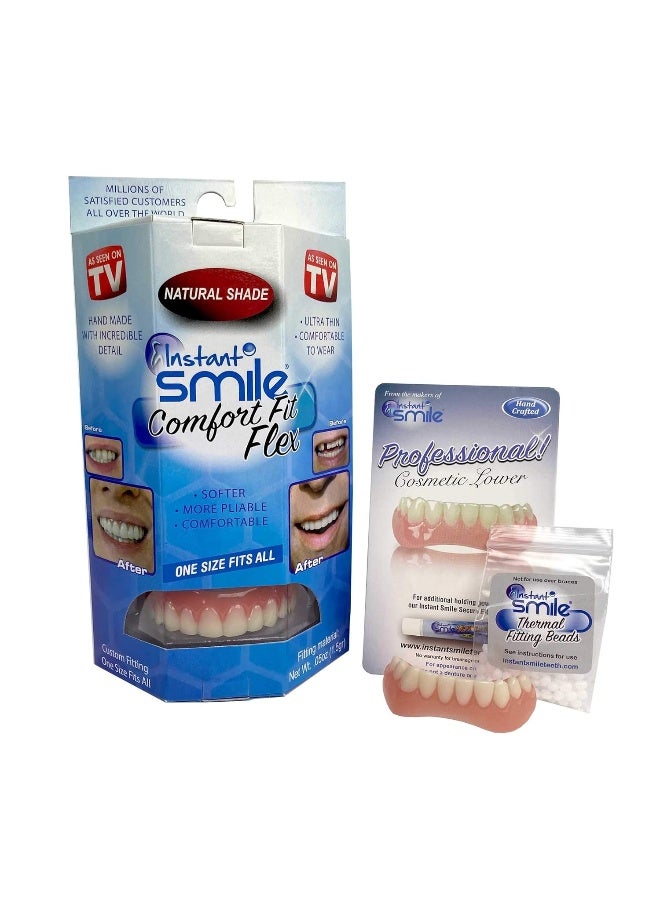 Instant Smile Comfort Fit Flex Teeth Upper and Lower Matching Set Natural Shade Fix Your Smile at Home Within Minutes - Image 2