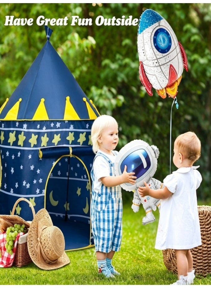 CityRiya-Long Kids Play Tent Star Moon Castle Playhouse for Boys Girls, Indoor Outdoor Pop Up Children Play Tent, Portable Foldable Baby Play House, Large Space Kids Game Tent Gift for Toddlers (RE2117) - Image 5