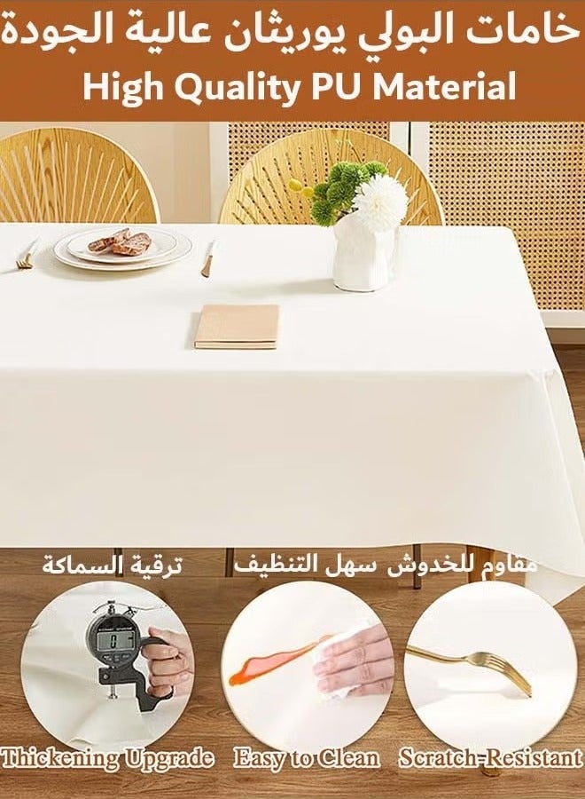 Bukela Lambskin Table Cloth PU Leather Tablecloth Waterproof Table Cover for Kitchen, Dinner, Party 140*200CM - Image 2