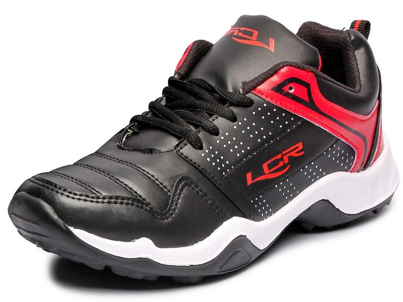 Lancer Mens INDUS-251 Black Red Running Shoe - 7 UK (INDUS-251BLK-RED-41) - Image 1