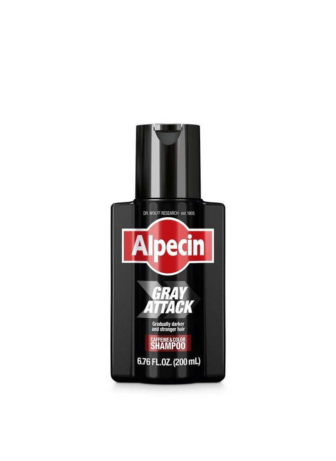 Alpecin Alpecin Gray Attack Caffeine & Color Shampoo for Men 6.76 Fl Oz | Gradually Darker and Stronger Hair | Natural Looking Color Effect for Less Grays | Leaves Hair Feeling Stronger  - Image 1