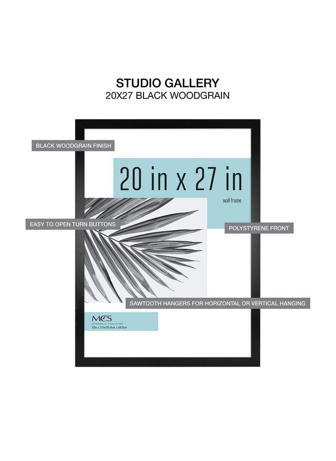أم سي أس إطار ملصق MCS Studio Gallery مقاس 20 × 27 بوصة، أسود من الخشب، إطار صورة كبير عمودي وأفقي للتعليق على الحائط للصور والملصقات والمطبوعات الفنية (عبوة من قطعتين) 