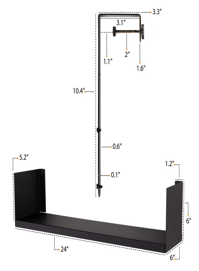 والنيتشر رف تخزين مكعبات Wallniture Libro Cubicle Shelf مقاس 24 بوصة مع خطافات للمكتب المنزلي (أسود) - Image 5