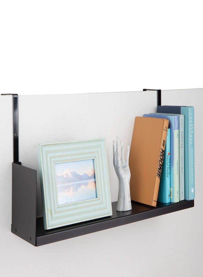 والنيتشر رف تخزين مكعبات Wallniture Libro Cubicle Shelf مقاس 24 بوصة مع خطافات للمكتب المنزلي (أسود) - Image 3