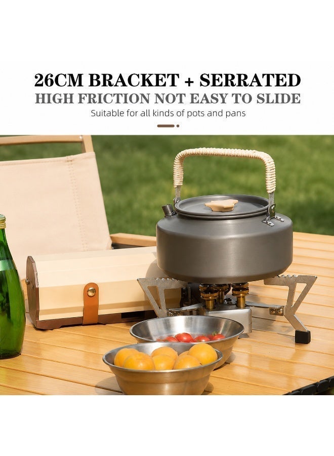 TrustMate Portable Foldable 3-Burner Butane Gas Stove – 6500W Outdoor Camping Stove with Alloy & Copper Burners, Overpressure Protection, Anti-Slip Foldable 26CM Stand for Hiking, Backpacking & Emergency Use - Image 4