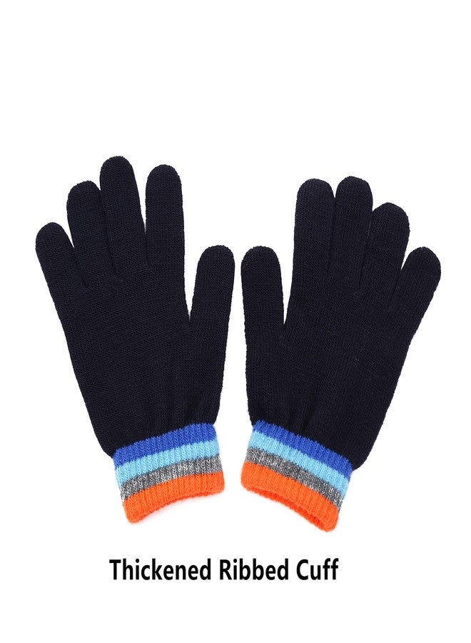 3 Pairs of Cute Dinosaur Gloves for Children, Winter Warm Full Finger Gloves, Suitable for Outdoor and Indoor Use By Boys and Girls - Image 2