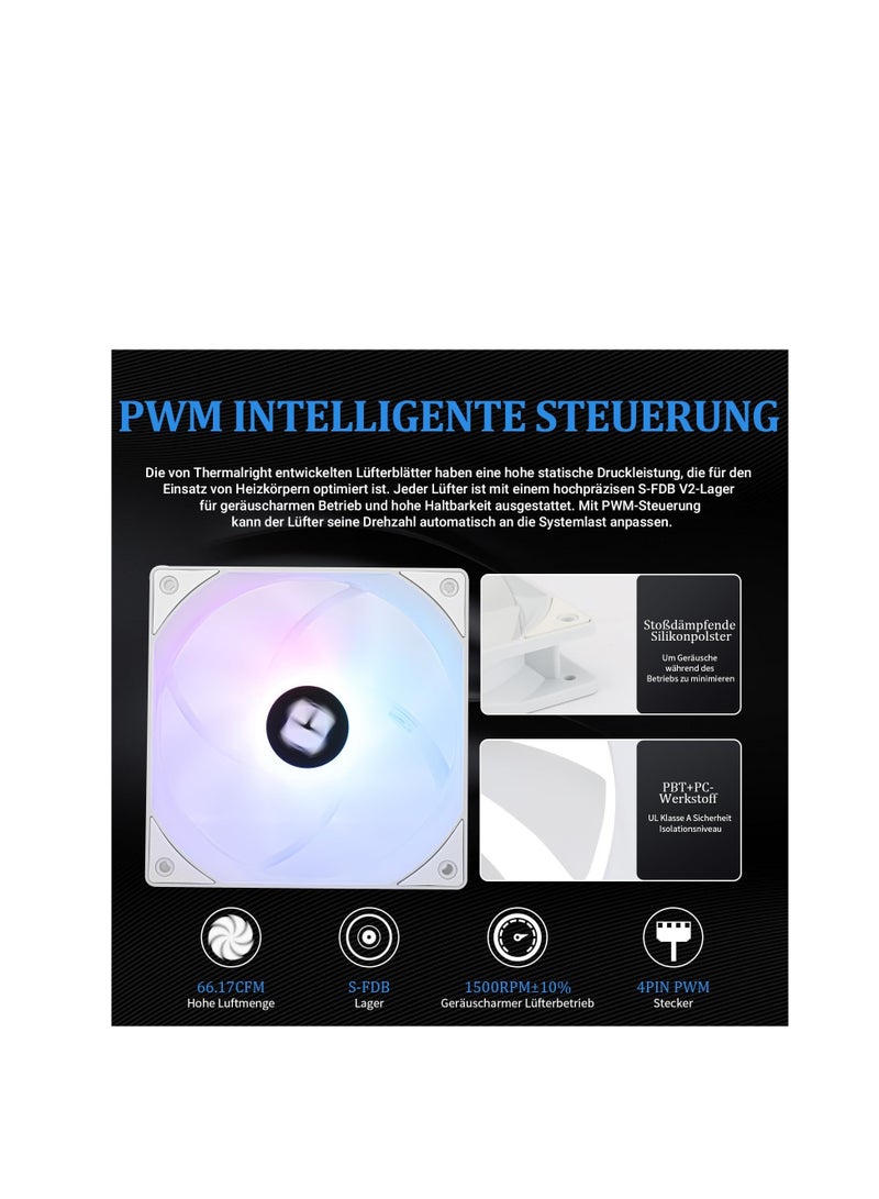 Thermalright Aqua Elite 240 White V3 Dual PWM ARGB Liquid CPU Fan with S-FDB Bearings, PWM Controlled Efficient Pump, for AMD/AM4/AM5, Intel LGA1150/1151/1200/2011/1700(AE240) - Image 4