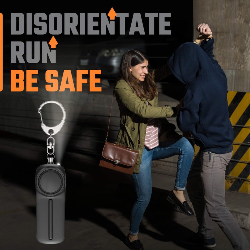 WETEN Personal Alarm Keychain for Women Self Defense - Loud Safety Whistle Alert Device with LED Light – 130 dB Emergency Security Handheld Siren Key Chain by WETEN, Black - Image 3