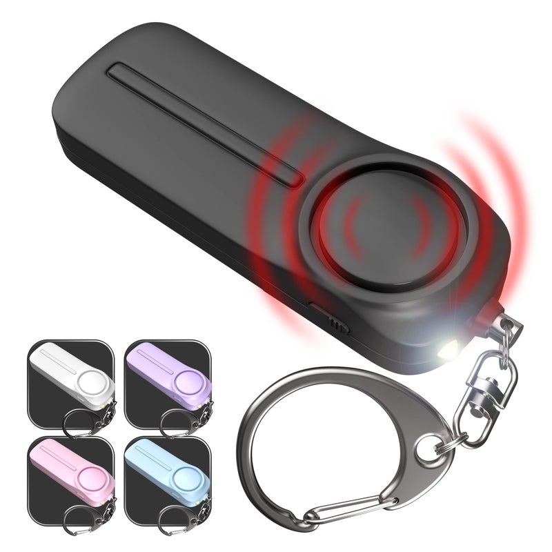 WETEN Personal Alarm Keychain for Women Self Defense - Loud Safety Whistle Alert Device with LED Light – 130 dB Emergency Security Handheld Siren Key Chain by WETEN, Black - Image 1