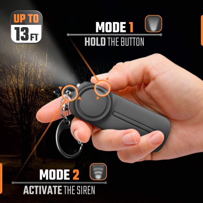 WETEN Personal Alarm Keychain for Women Self Defense - Loud Safety Whistle Alert Device with LED Light – 130 dB Emergency Security Handheld Siren Key Chain by WETEN, Black - Image 5