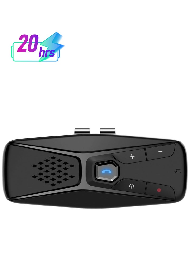 KASTWAVE - Car Bluetooth Handsfree Speakerphone, Wireless Bluetooth 5.0 Speaker with Back-Clip, Car Sun Visor Bluetooth Receiver Music Player Adapter Auto Power On Off, Black - Image 1