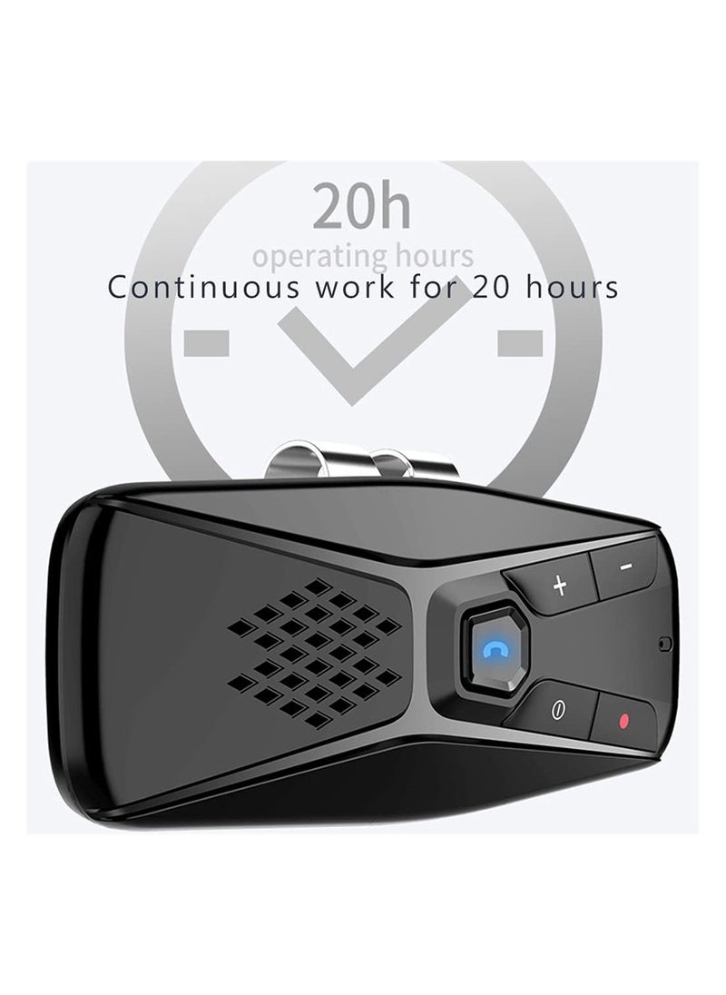KASTWAVE - Car Bluetooth Handsfree Speakerphone, Wireless Bluetooth 5.0 Speaker with Back-Clip, Car Sun Visor Bluetooth Receiver Music Player Adapter Auto Power On Off, Black - Image 1