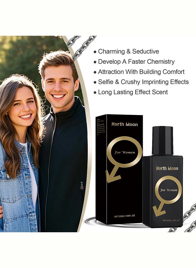 NORTH MOON For Women Perfume - Naturally light fragrance with long-lasting scent, leaving a lingering fragrance on the body. Ideal for romantic dates, fresh and niche atmosphere. 50ml - Image 3