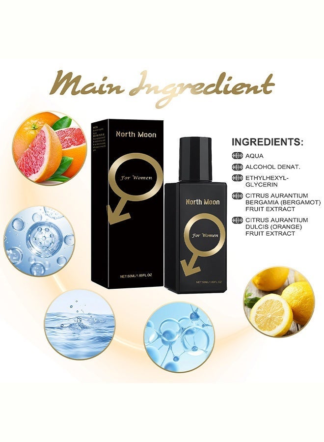 NORTH MOON For Women Perfume - Naturally light fragrance with long-lasting scent, leaving a lingering fragrance on the body. Ideal for romantic dates, fresh and niche atmosphere. 50ml - Image 5