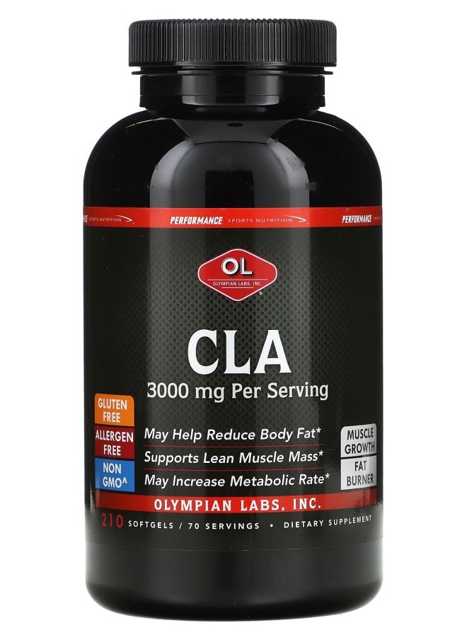 Olympian Labs CLA 3000 mg 210 Softgels (1000 mg per Softgel) 