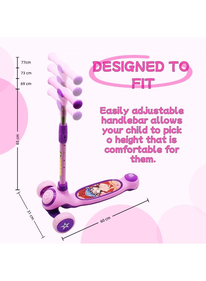 EASY FUTURE Foldable Kick Scooter for Kids 3-8: Height-Adjustable Handle, LED Wheels, Rear Brake & Fun Music Features - Image 4