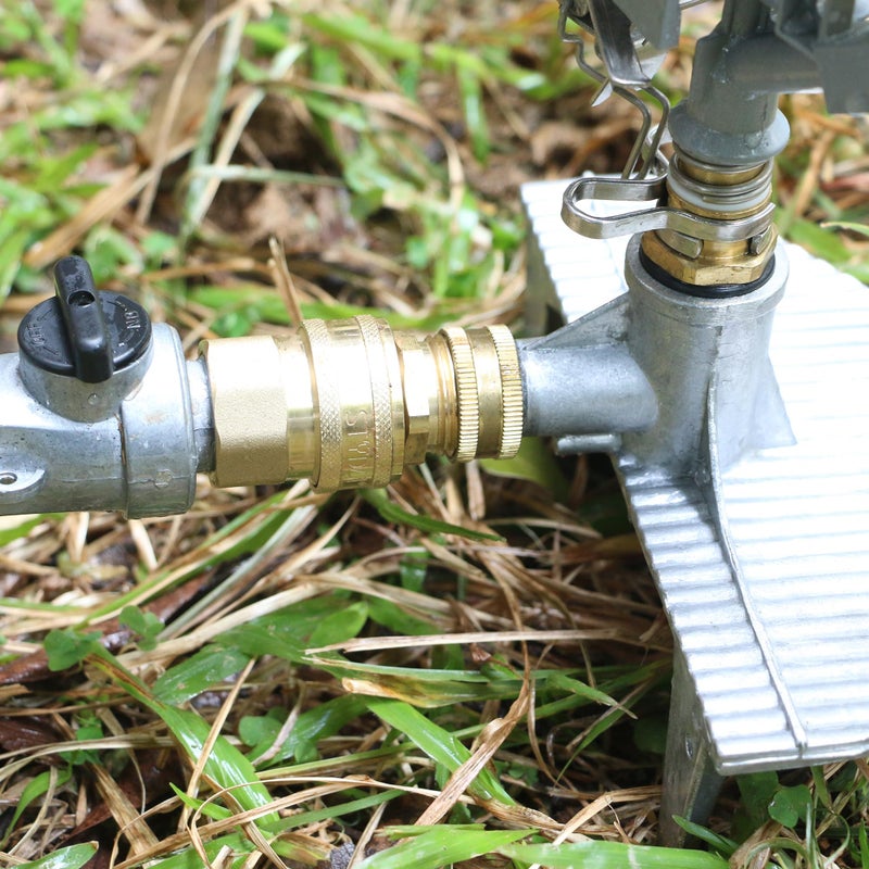 STYDDI 3/4-inch Full Flow Super Heavy Duty Hose Quick Connect Fittings, Lead-free Brass Full Port Garden Hose Quick Connector Coupler, 3/4â€ GHT High-Volume Hose Quick Release Adapter Set - Image 2