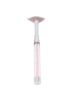 Brrnoo Fan Shape Nail Brush Nylon Hair Rhinestone Handle Nail Powder Remover Manicure Brush Rhinestone Handle Dust Glitter Powder Remover Pen Nail Art Drawing Pen Liner Brush  - Image 5