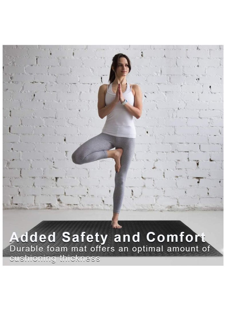 WAMBORY Black Foam Floor Mat Set 6Pcs 60X60Cm 1Cm Thick - Image 2